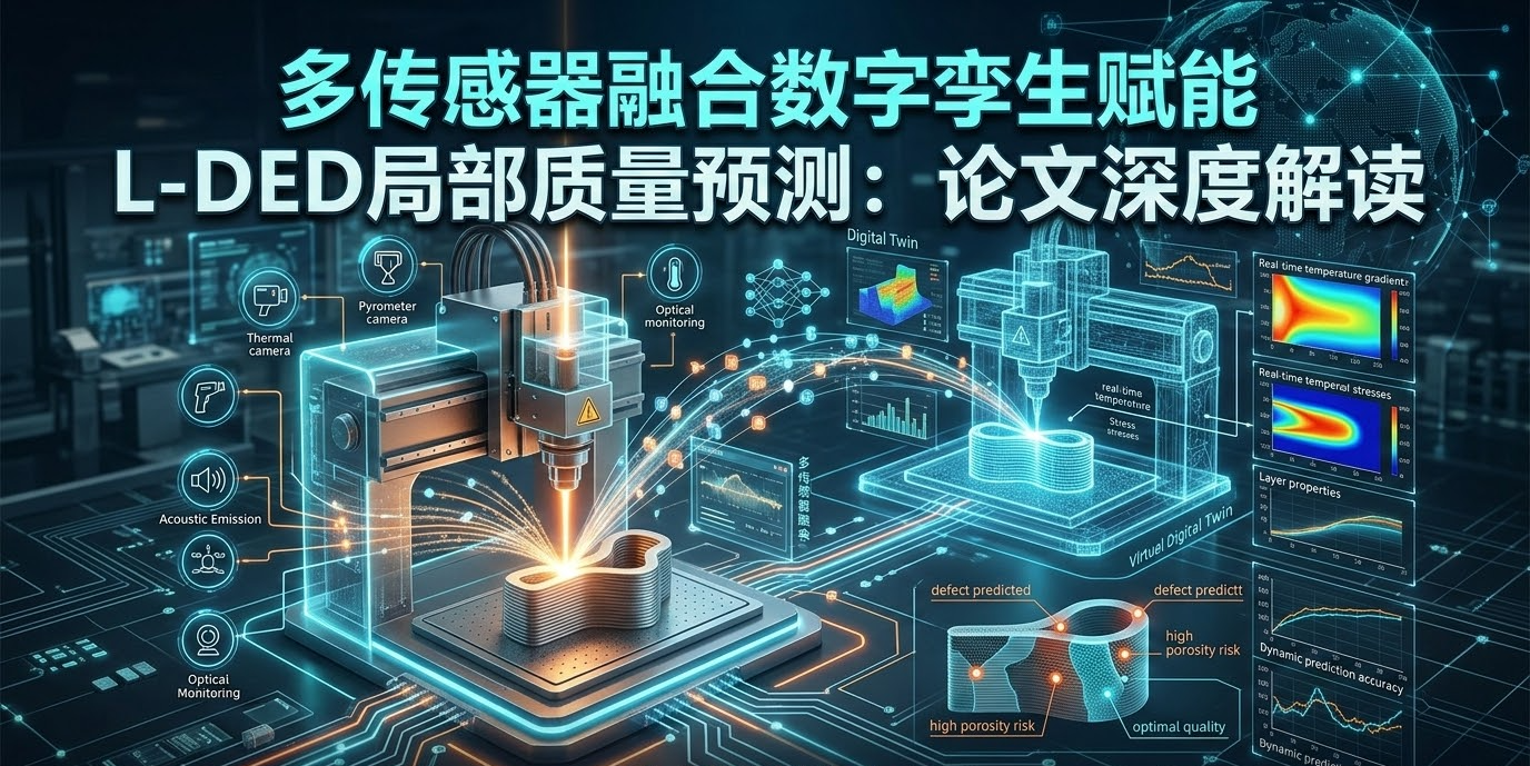论文解读｜多传感器融合数字孪生赋能L-DED局部质量预测 的封面